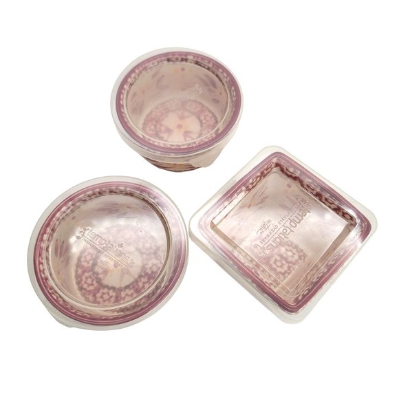 Temptations Old World Red Round and Square Storage Containers Lot by Tara PD23 - Picture 6 of 7